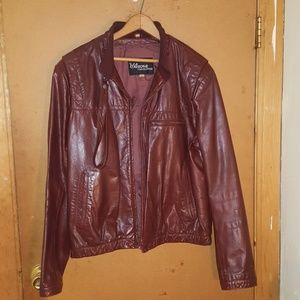 Wilson red leather coat jacket